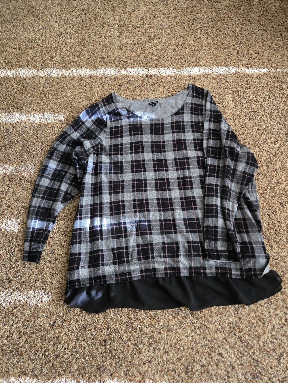 Torrid Long Sleeve Sweater Top  With Georgette Hem Attached. Torrid Size 5